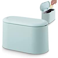 JEEZAO Cubo de Basura de Mesa con Tapa- Papelera de Escritorio Mini Bote de Reciclar- Maquillaje Lápiz Cubo-Reciclaje…